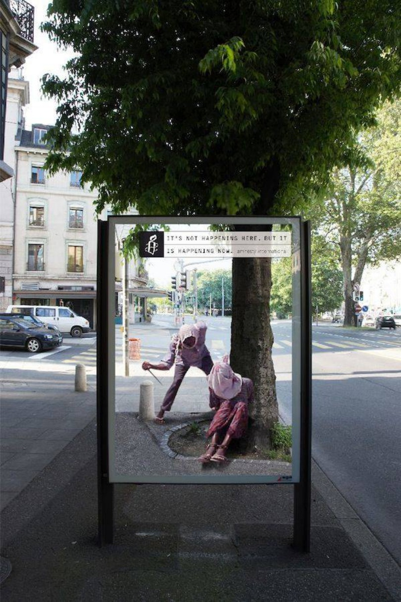 Illustration for article titled Amnesty Ads Create a Portal into Real World Violence
